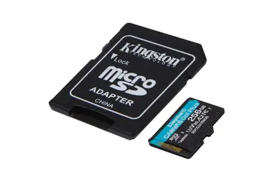 KINGSTON SDXC micro 256GB Canvas Go Plus, 170/90MB/s, C10, UHS-I, U3, V30, A2, adapter