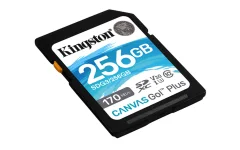 KINGSTON SDXC 256GB Canvas GO Plus, 170/90MB/s, C10, UHS-I, U3, V30 pomnilniška kartica