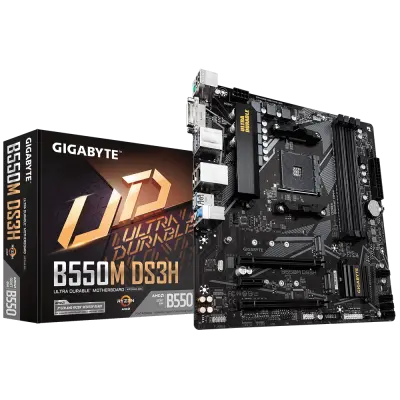 GIGABYTE B550M DS3H, DDR4, SATA3, USB3.2Gen1, HDMI, AM4 mATX osnovna plošča