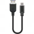 GOOBAY USB-C (M)/ USB A ( Ž) (USB 3.0) 0,2 m črn polnilni in sync kabel