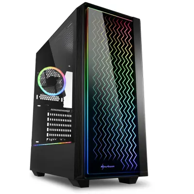 SHARKOON RGB LIT 200 midi ATX okno črno ohišje