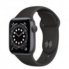 APPLE Watch S6 GPS, 40mm Space Gray Aluminium Case with Black Sport Band - Regular pametna ura