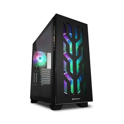 SHARKOON ELITE SHARK CA300T RGB midiATX okno gaming črno ohišje
