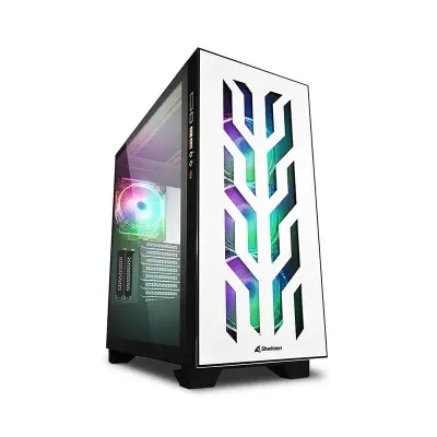 SHARKOON ELITE SHARK CA30 0T RGB midiATX okno gaming belo/črno ohišje