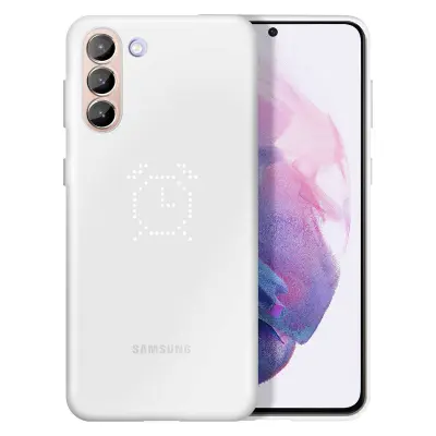 Samsung, Ohišje za Samsung Galaxy S21 z brezži?nim polnjenjem in združljivim zaslonom LED, Bela