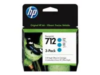 Črnilo hp 3ed77a cyan 712 za designjet studio/steel/t230/t630/t650 29ml; 3 pack