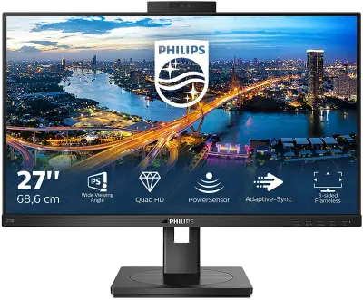 Monitor Philips 68,6 cm (27,0") 275B1H 2560x1440 75Hz IPS 4ms DVI HDMI DisplayPort 4xUSB3.2 Pivot Zvočniki Kamera  3H sRGB123%