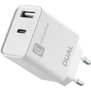 Hišni polnilec USB+USB C 20W CELLULAR LINE