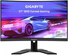 GIGABYTE G27QC A 27'' 2560 x 1440, 1ms, 165Hz, HDR, zvočniki, QHD gaming ukrivljen monitor