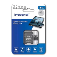INTEGRAL 16GB High Speed microSDHC/XC V10 UHS-I U1 spominska kartica