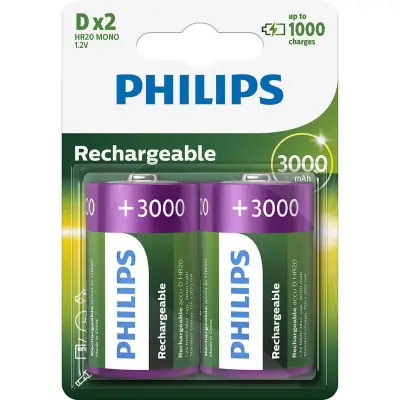 PHILIPS BATERIJA D POLNILNA 1,2V, 3000mAh