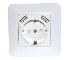 LIVING, ELEKTRIČNA VTIČNICA + 2 X USB 2,4A
