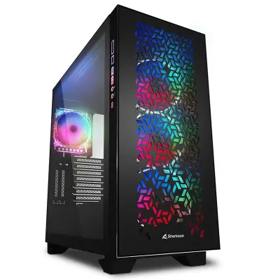 SHARKOON ELITE SHARK CA30 0H midiATX RGB okno gaming črno ohišje