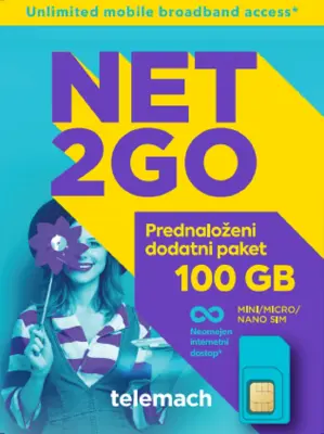 TELEMACH Sim kartica NET2go 100GB