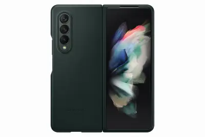 SAMSUNG GALAXY Z FOLD3 LEATHER COVER GREEN