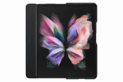 SAMSUNG GALAXY Z FOLD3 LEATHER FLIP COVER BLACK