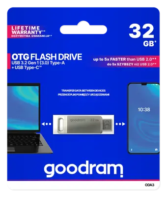 GOODRAM 32GB ODA3 type C usb ključ - siv