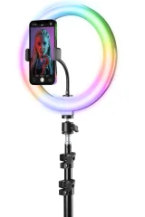 CELLULARLINE Selfie ring Pro multicolor s stojalom