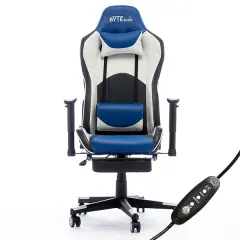 Gaming stol Bytezone DOLCE, masažna blazina (črno-moder)