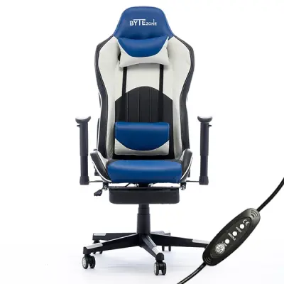 Gaming stol Bytezone DOLCE, masažna blazina (črno-moder)