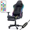 BYTEZONE COBRA, RGB osvetljen / masažna blazina / Bluetooth zvočniki gaming stol (črn)