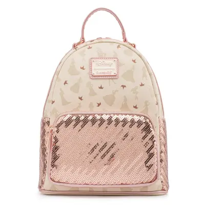 LOUNGEFLY DISNEY ULTIMATE PRINCESS AOP SEQUIN MINI nahrbtnik