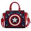 LOUNGEFLY MARVEL CAPTAIN AMERICA 80TH ANNIVERSARY FLORAL SHEILD torba