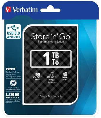 VERBATIM Store'n'Go 1TB USB 3.0 2,5'' črno-siv zunanji disk
