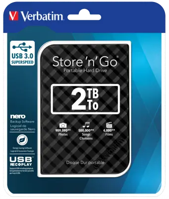 VERBATIM Store'n'Go 2TB USB 3.0 2,5'' črno-siv zunanji disk