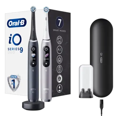 ORAL B iO9 DUO električna zobna ščetka, črno-roza