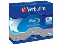 VERBATIM BD-R 25GB 6X WHITE/BLUE SURFACE 5PK blu-ray disk