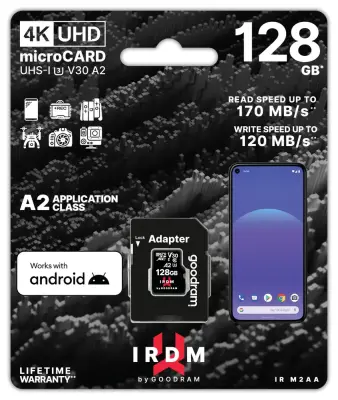 GOODRAM IRIDIUM microSD/ad, 128GB, 170MB/s