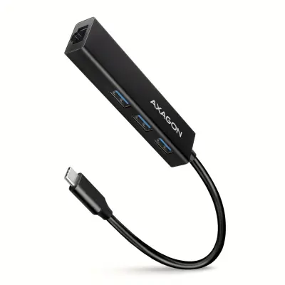 AXAGON Hub 3xUSB 3.2+Giga Lan 20 cm USB-C stikalo