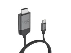 Kabel LINQ USB-C to HDMI 4K@60Hz, 2m, pleten, siv