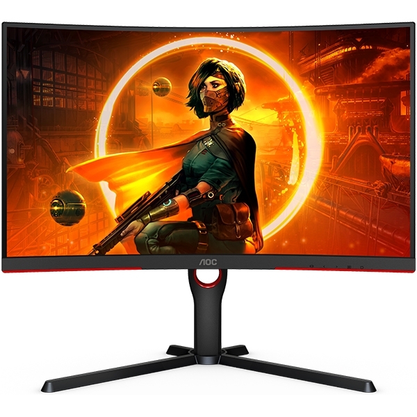 Monitor aoc c27g3u/bk | 68,5 (27,0") | 1920x1080 | 165hz | va | 1ms | 2xhdmi displayport 4xusb3. 1 | has | zvočniki | srgb118,9% | freesync premium g-sync | ukrivljen gaming monitor 1 Zaslon aoc c27g3u/bk 27" ukrivljen računalniški monitor komponentko