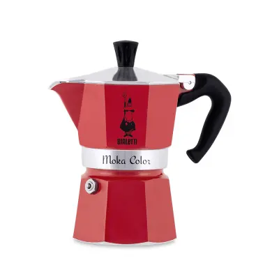 BIALETTI Moka Express kafetiera za 3 skodelice rdeča