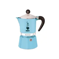 BIALETTI Rainbow kafetiera za 3 skodelice svetlo modra