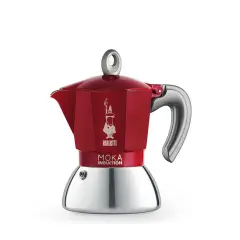BIALETTI MOKA INDUCTION kafetiera 2 skodelici rdeča