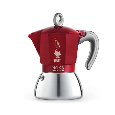 BIALETTI MOKA INDUCTION kafetiera za 4 skodelice rdeča