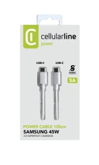 CELLULARLINE USB kabel 5A, USB-C USB-C, 1m bel