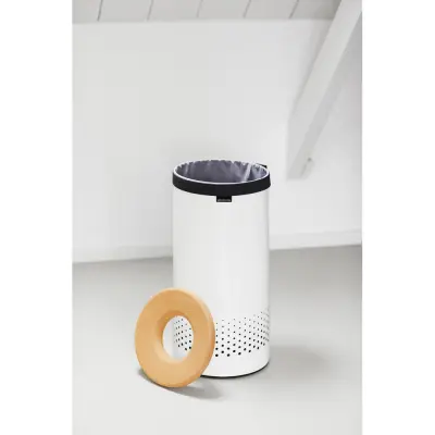 BRABANTIA 35L okrogel koš za perilo bel
