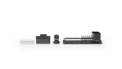 BRABANTIA 4-delni set za pomivanje temno siv