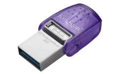 KINGSTON USB C & USB DISK 64GB DT microDuo3G3, 3.2 Gen1, OTG, plastičen USB ključ s pokrovčkom