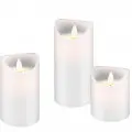 GOOBAY LED 7.5x10/12.5/15cm namizna sveča bela, set 3