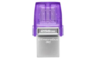 KINGSTON USB C & USB DISK 256GB DT microDuo3G3, 3.2 Gen1, OTG, plastičen s pokrovčkom