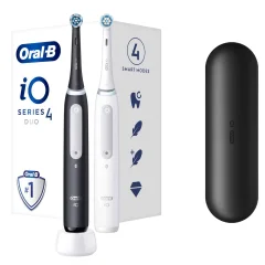 ORAL B iO4 Duo električna zobna ščetka, bela/črna