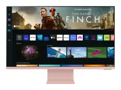 Monitor Samsung 80 cm (31,5") S32BM80PUU 3840x2160 Smart TV Tizen VA 4ms Micro-HDMI USB-C 65W 2xUSB HAS Zvočniki BT WiFi roza Daljinec, Bixby, Alexa