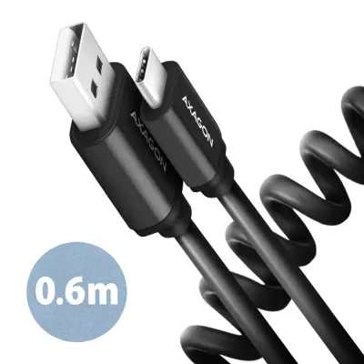 AXAGON USB-C na USB-A 2.0 twisted kabel