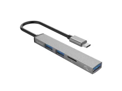 Priključna postaja USB-C 4 v 1, 1x USB 3.0, 2x USB 2.0, TF, 0.15m, ALU siva, ORICO AH-12F