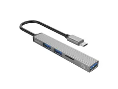ORICO AH-12F priključna postaja USB-C 4 v 1, 1x USB 3.0, 2x USB 2.0, TF, 0.15m, ALU siva,